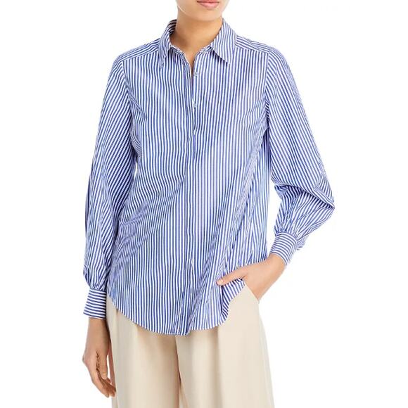 Cinq a Sept Kandice Striped Blouson Sleeve Blouse Blue Size XS - Picture 1 of 11